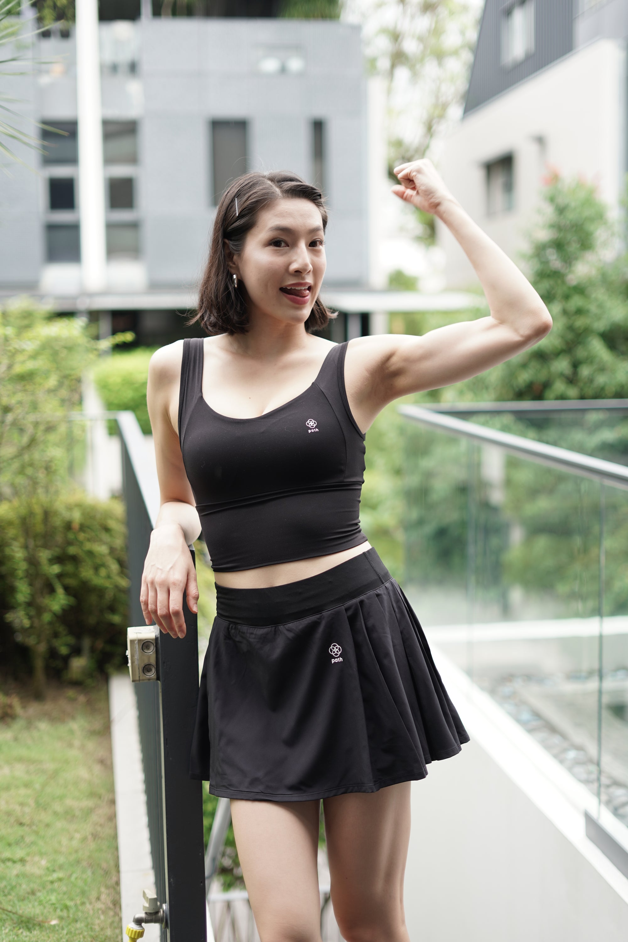 Coquette Tennis Skirt with Pockets - Black