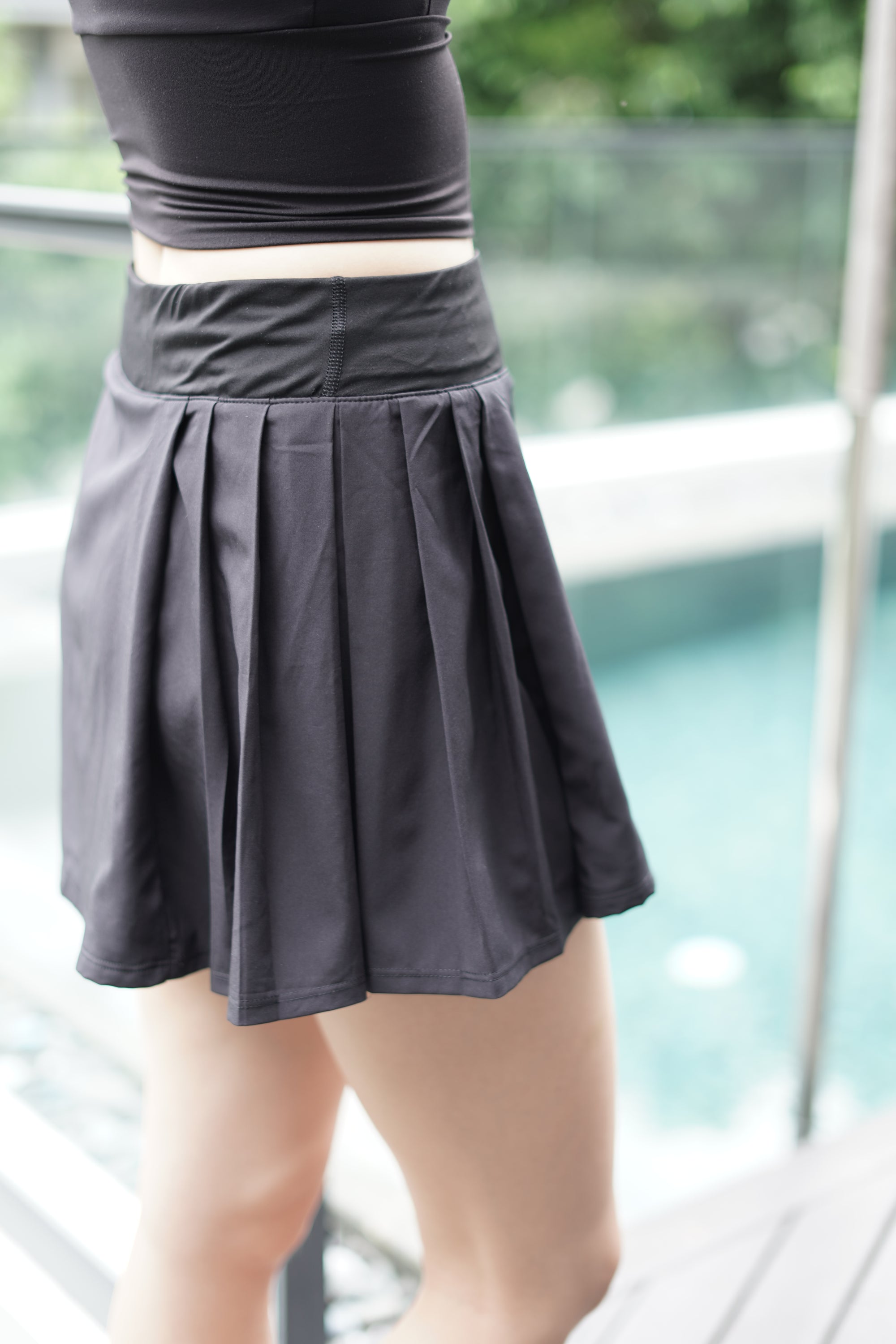 Coquette Tennis Skirt with Pockets - Black